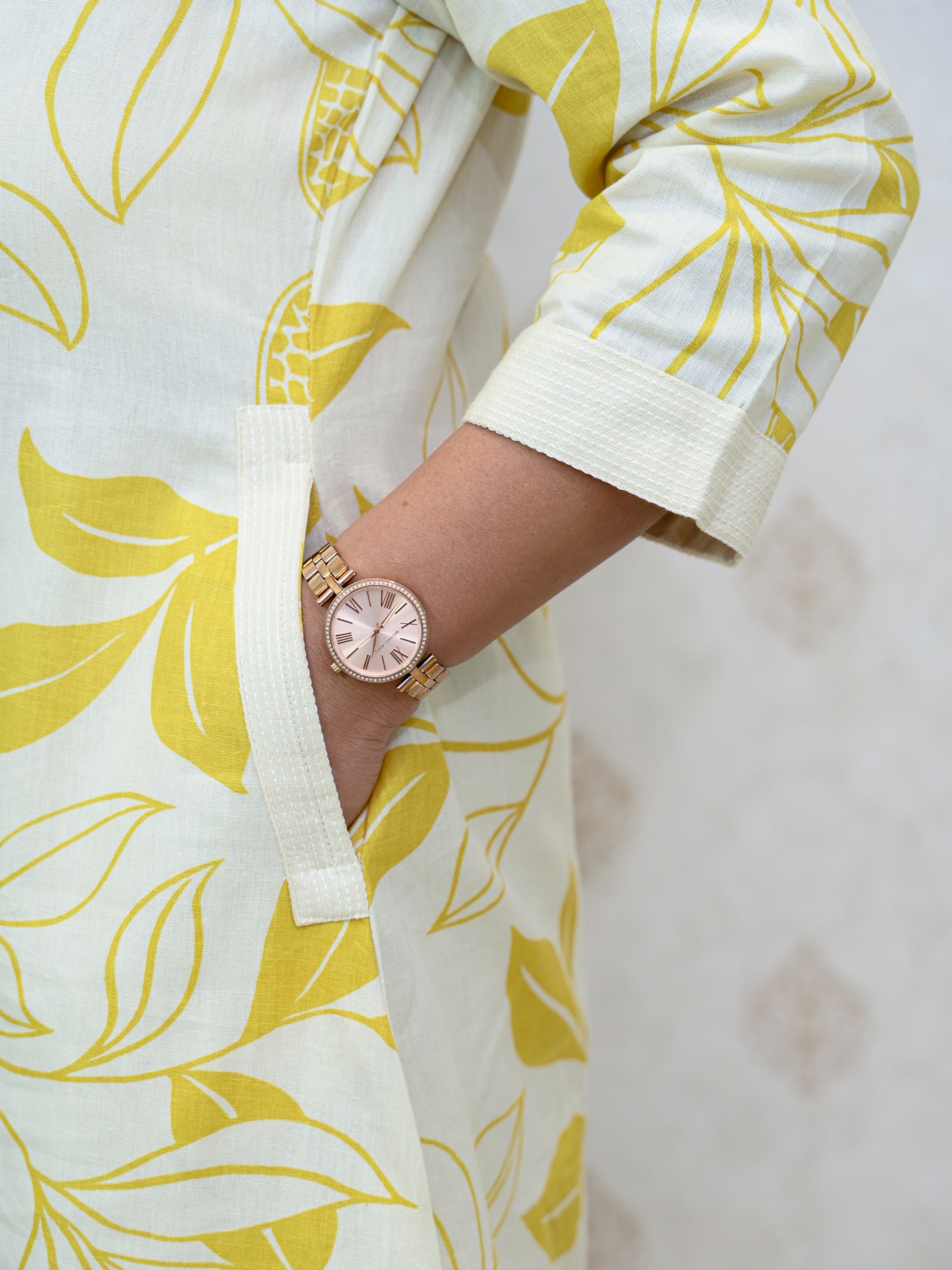 FLORAL REVERIE YELLOW COTTON KURTA SET