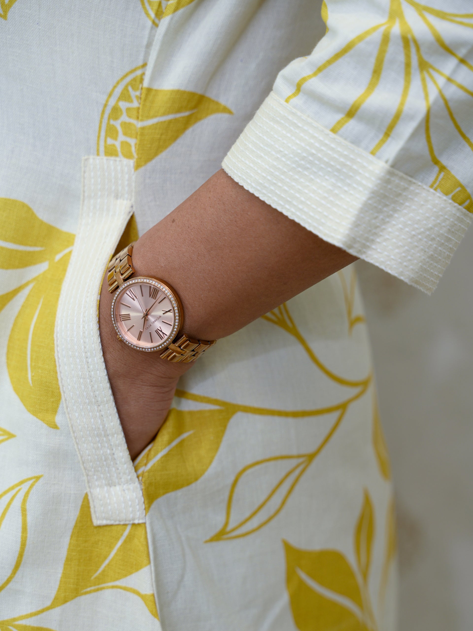 FLORAL REVERIE YELLOW COTTON KURTA SET