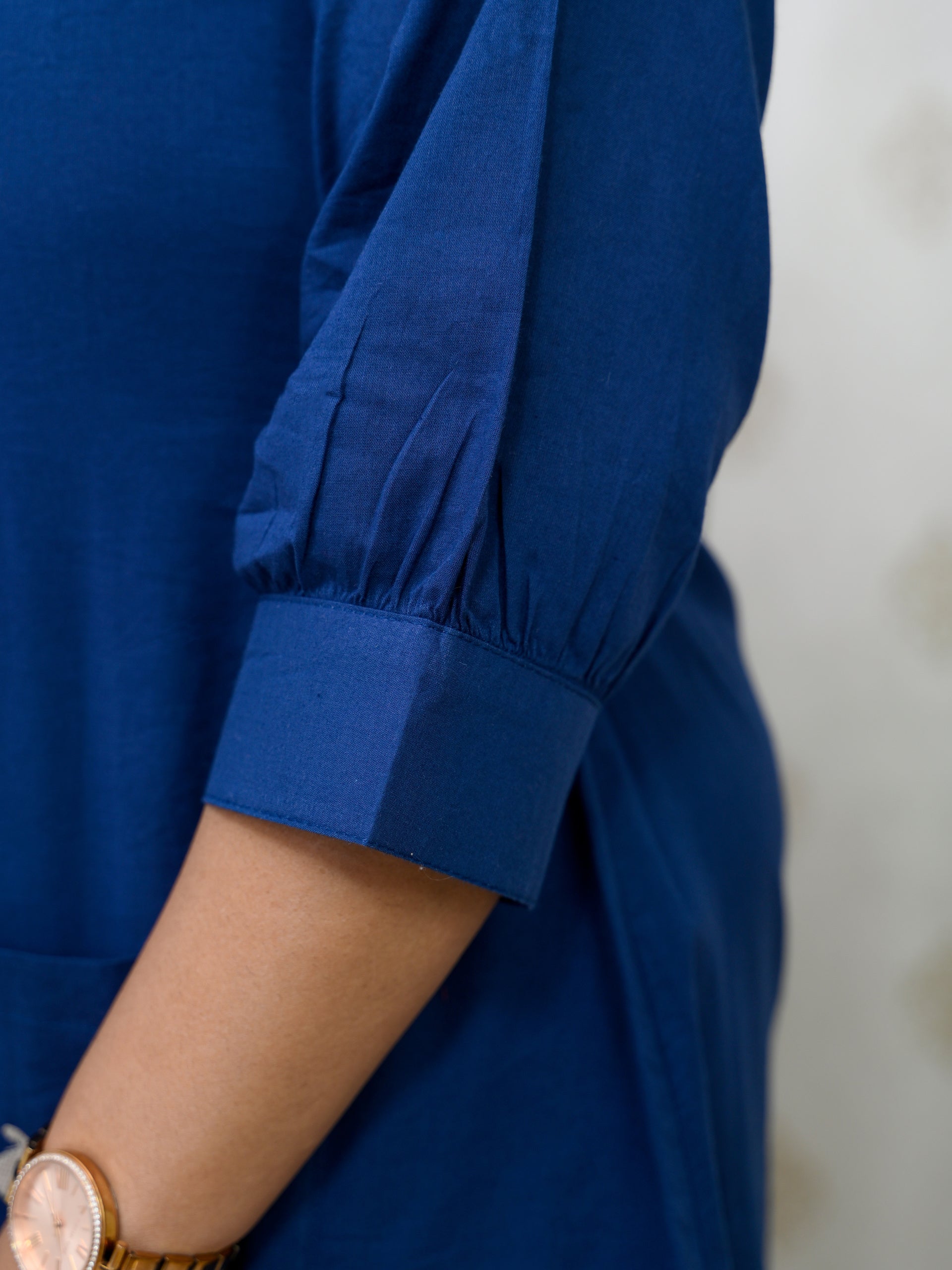 ROYAL ELEPHANT BLUE COTTON KURTA SET