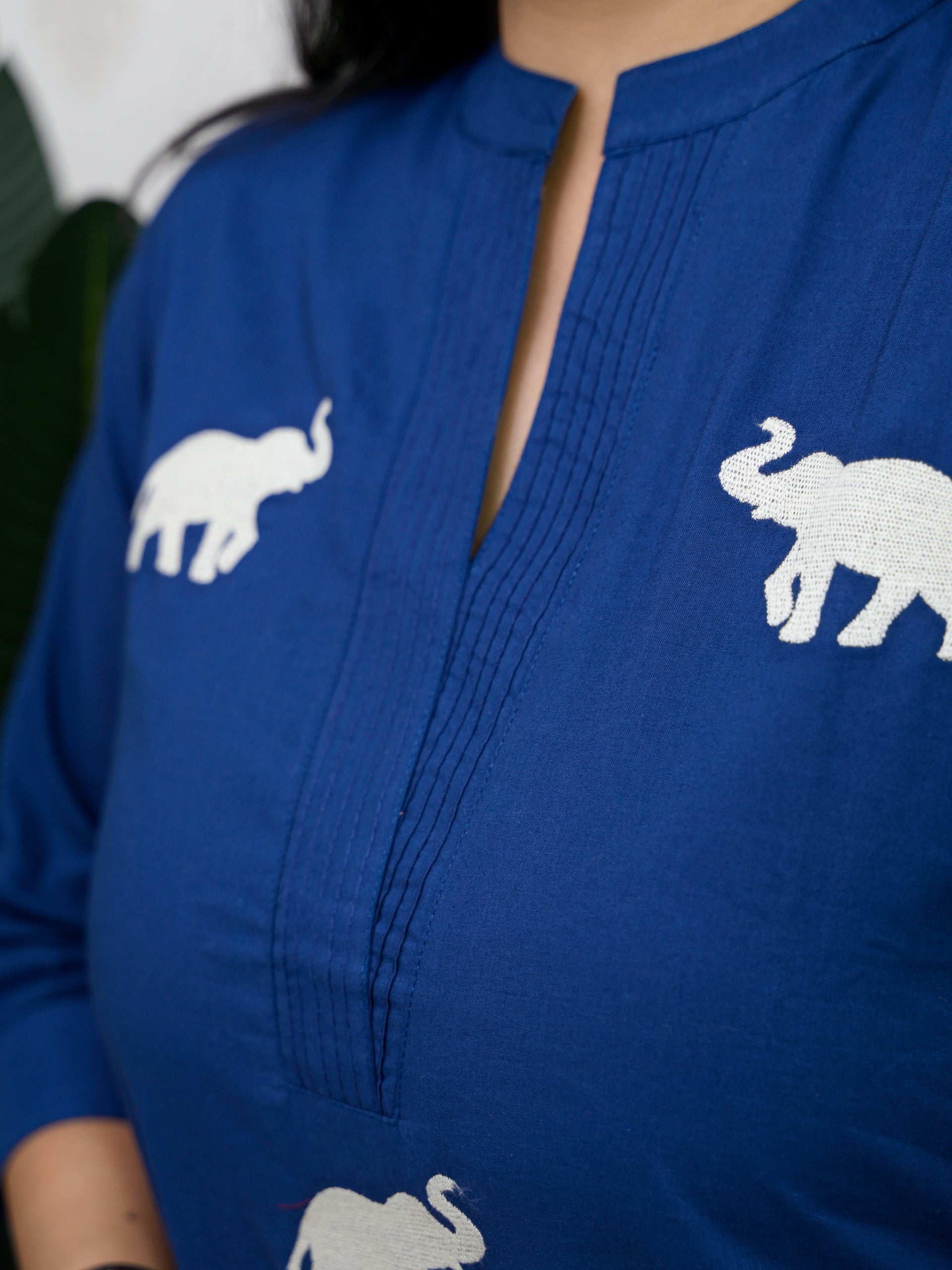 ROYAL ELEPHANT BLUE COTTON KURTA SET