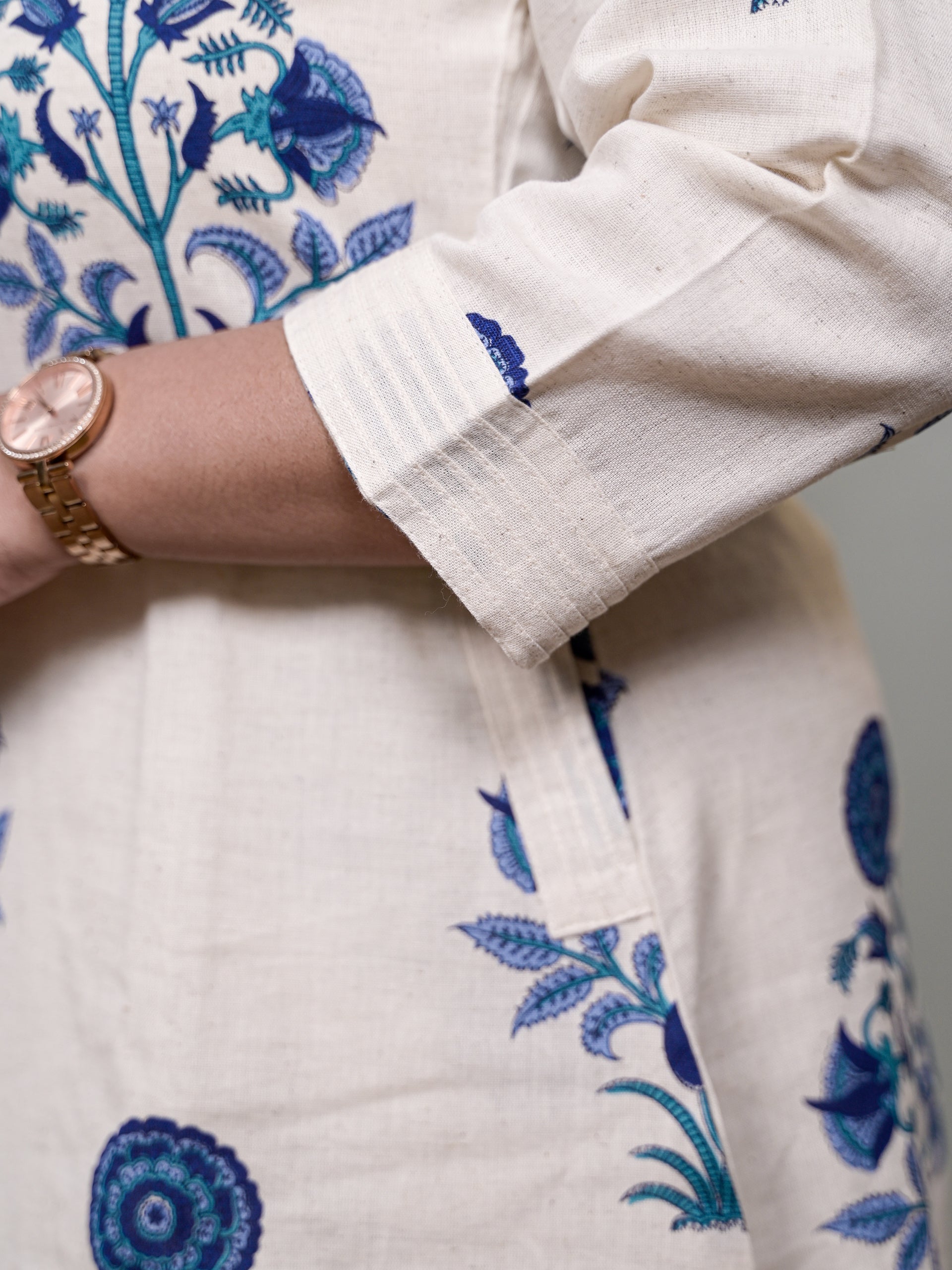 PURE POISE BLUE WHITE KURTI SET