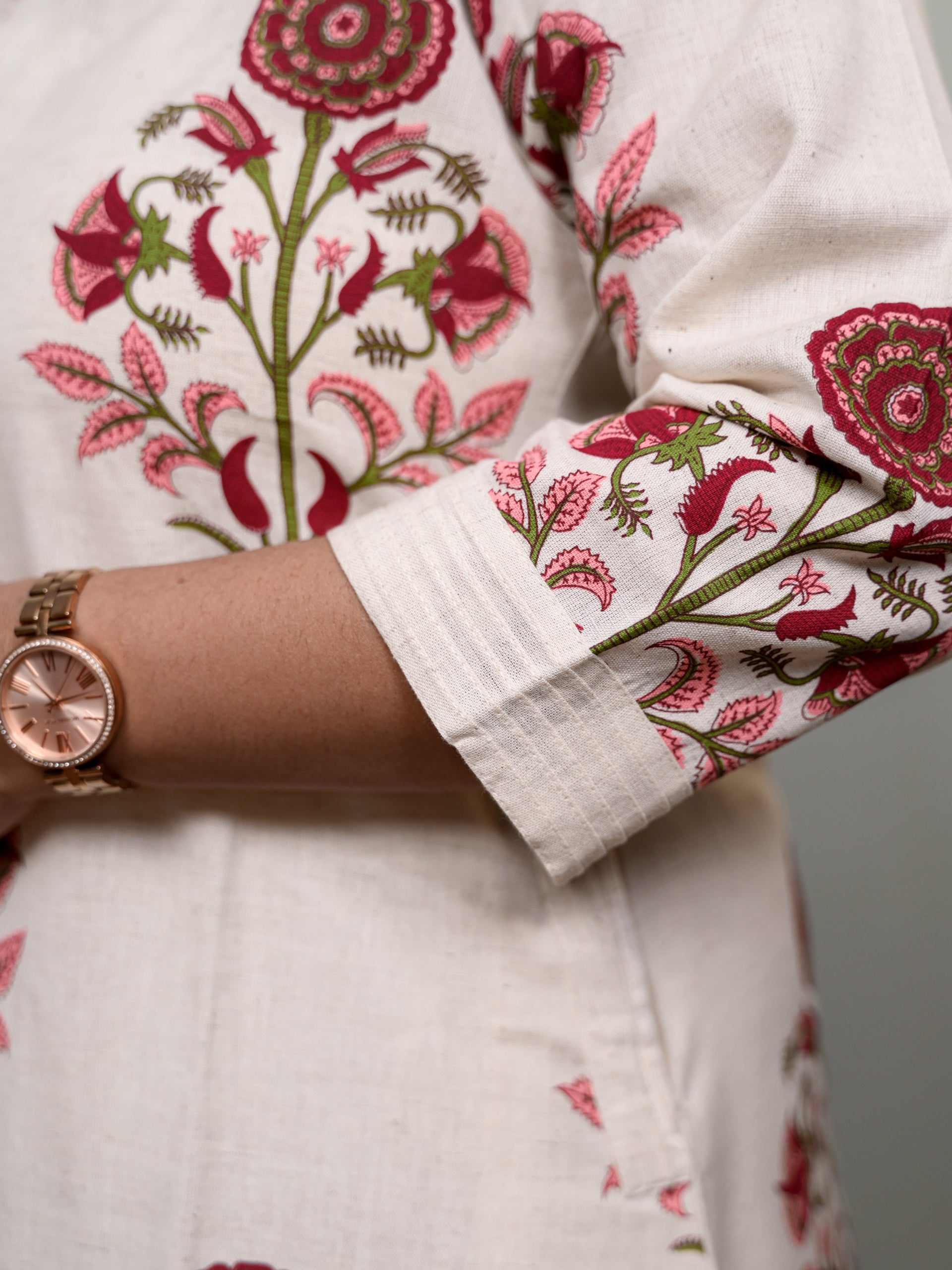 PURE POISE MAROON WHITE KURTA SET