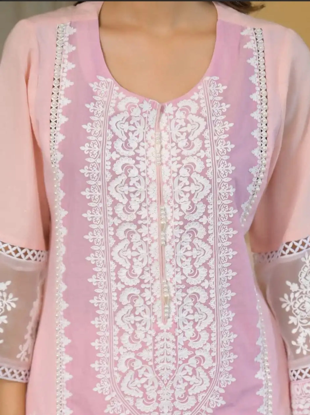 ADAH POWDER PINK COTTON SUIT SET (Copy)