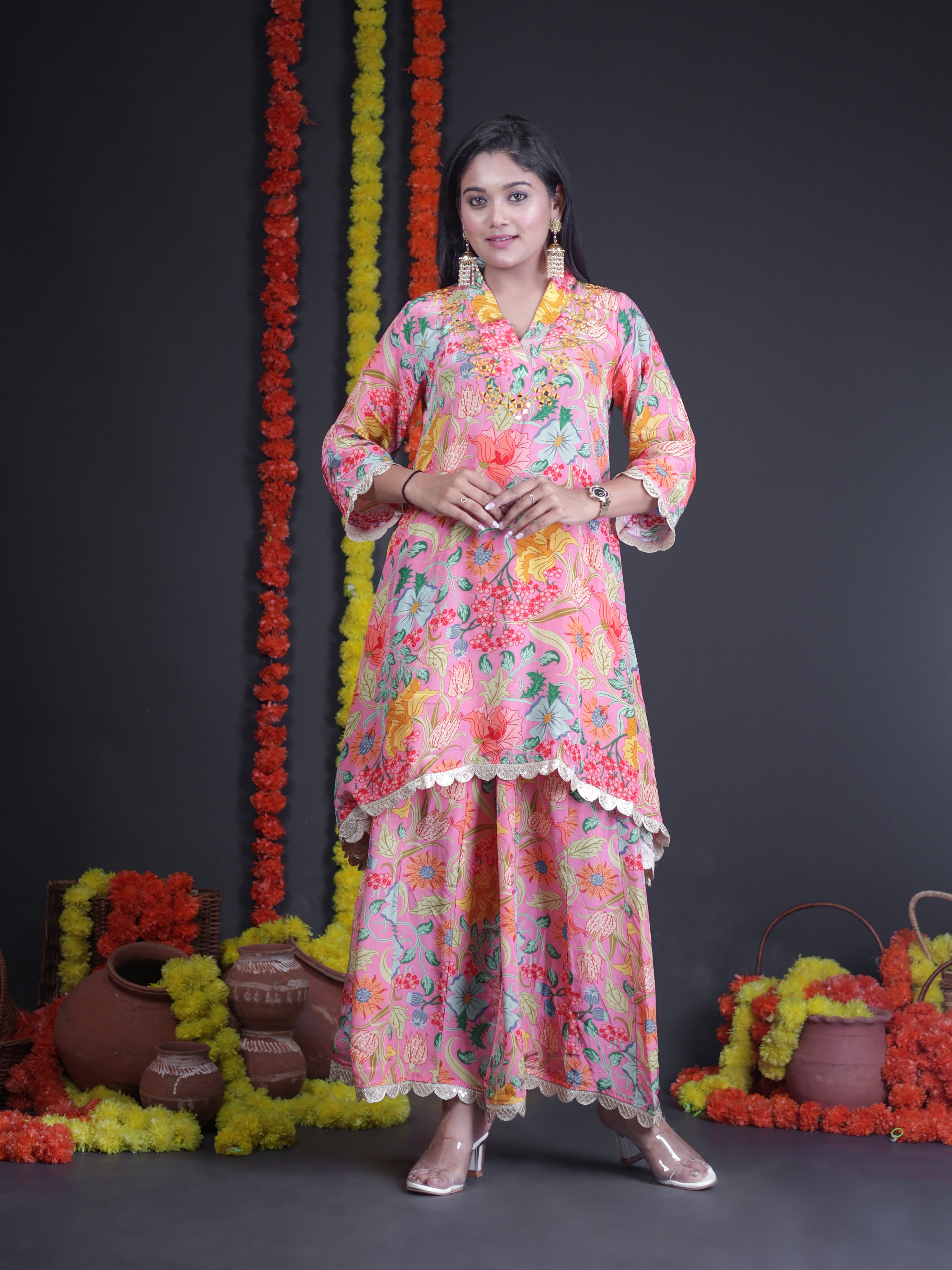SONGS OF SPRING MULTICOLOR CREPE CO-ORD SET