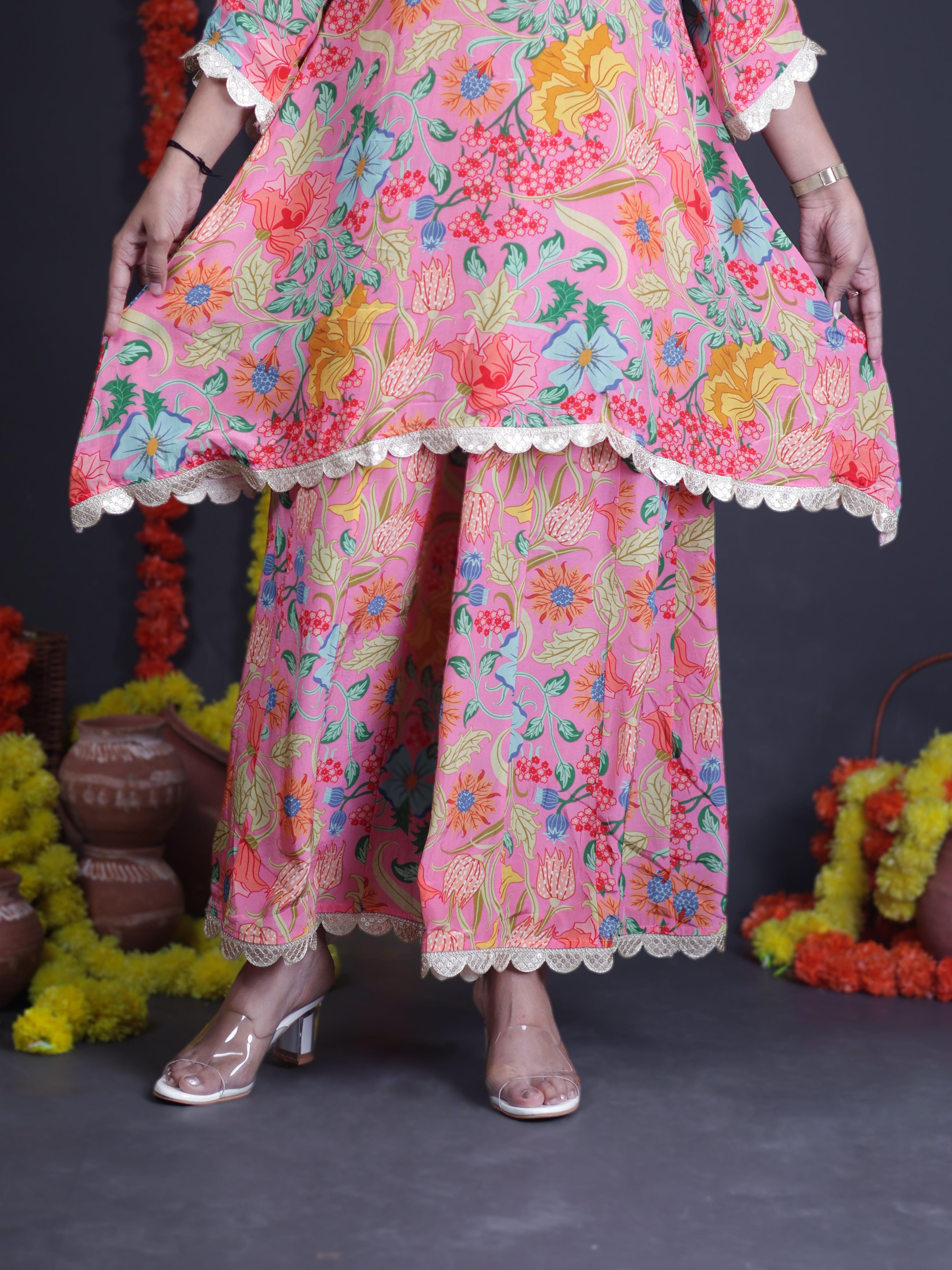 SONGS OF SPRING MULTICOLOR CREPE CO-ORD SET