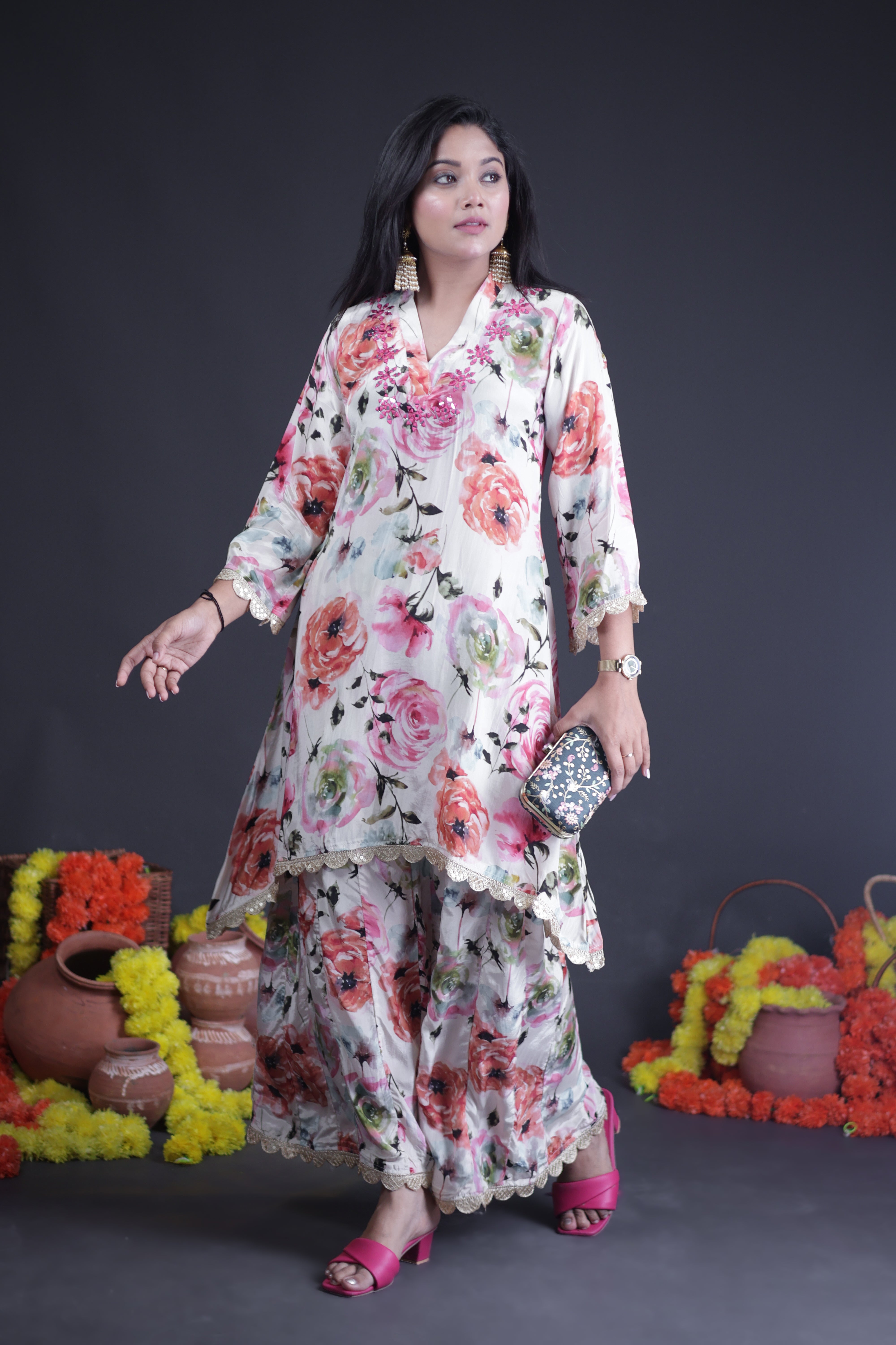 SONGS OF SPRING IVORY CREPE CO-ORD SET