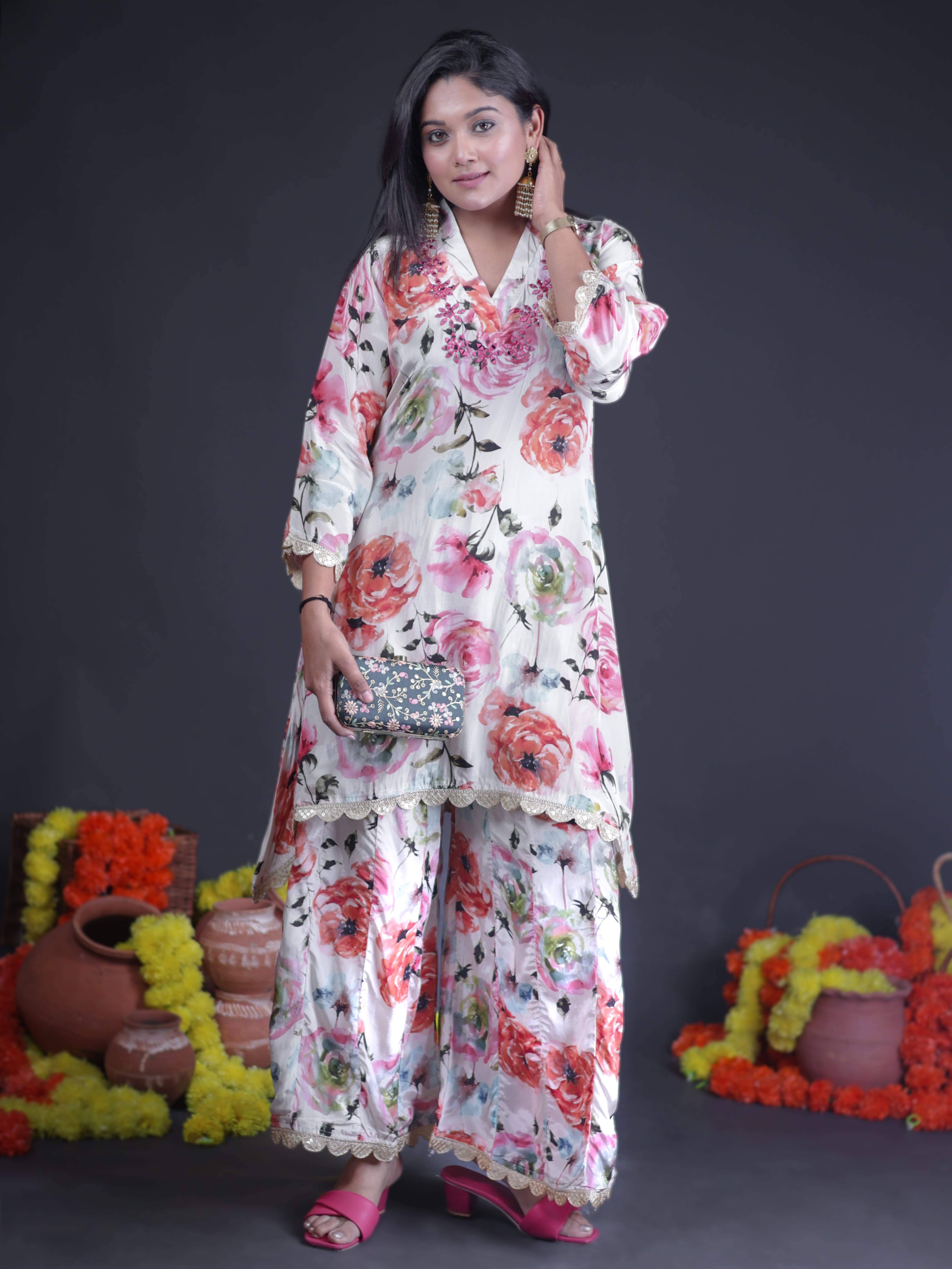 SONGS OF SPRING IVORY CREPE CO-ORD SET