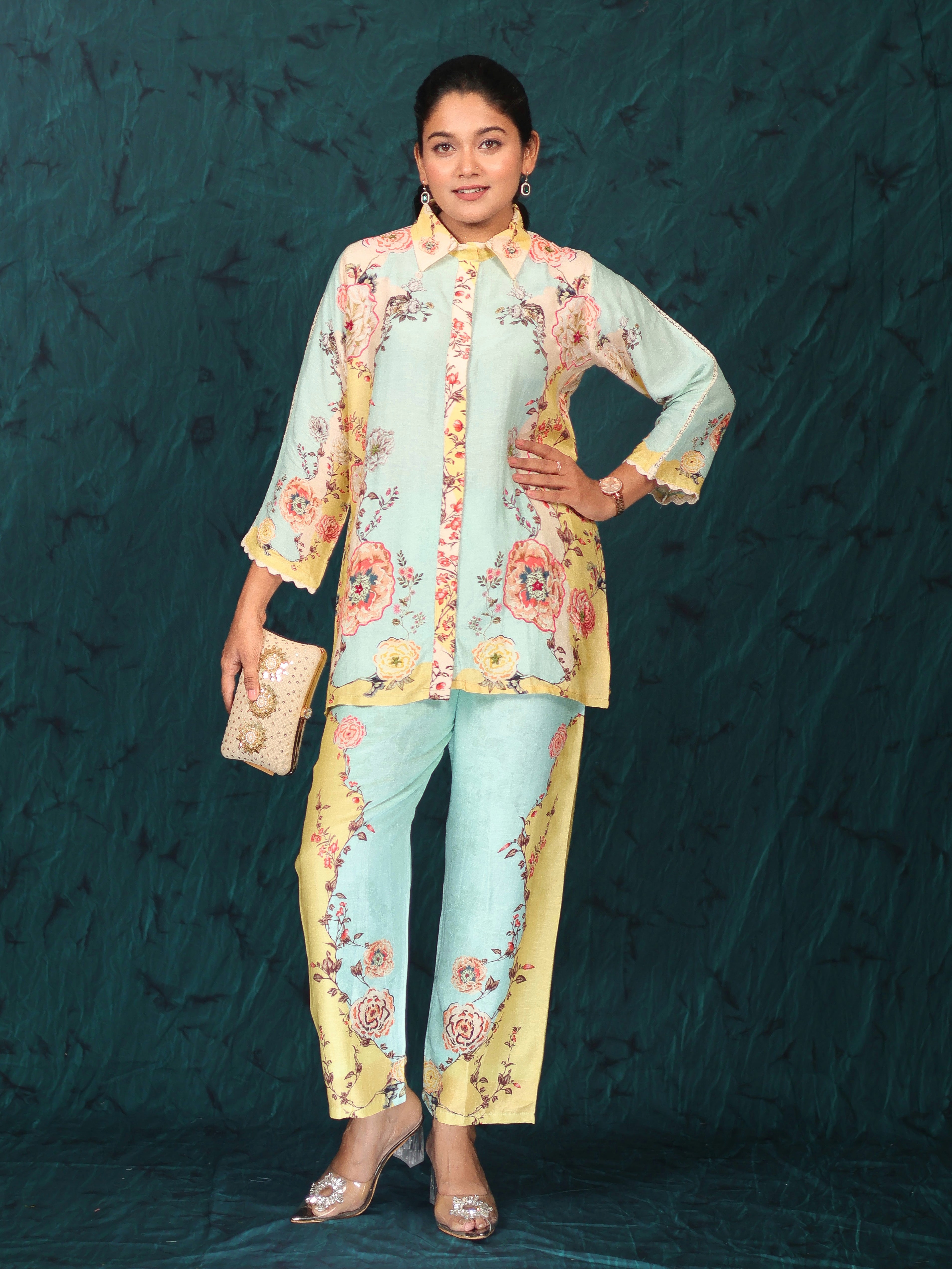 PASTEL PRINT STORY MUSLIN COORD SET