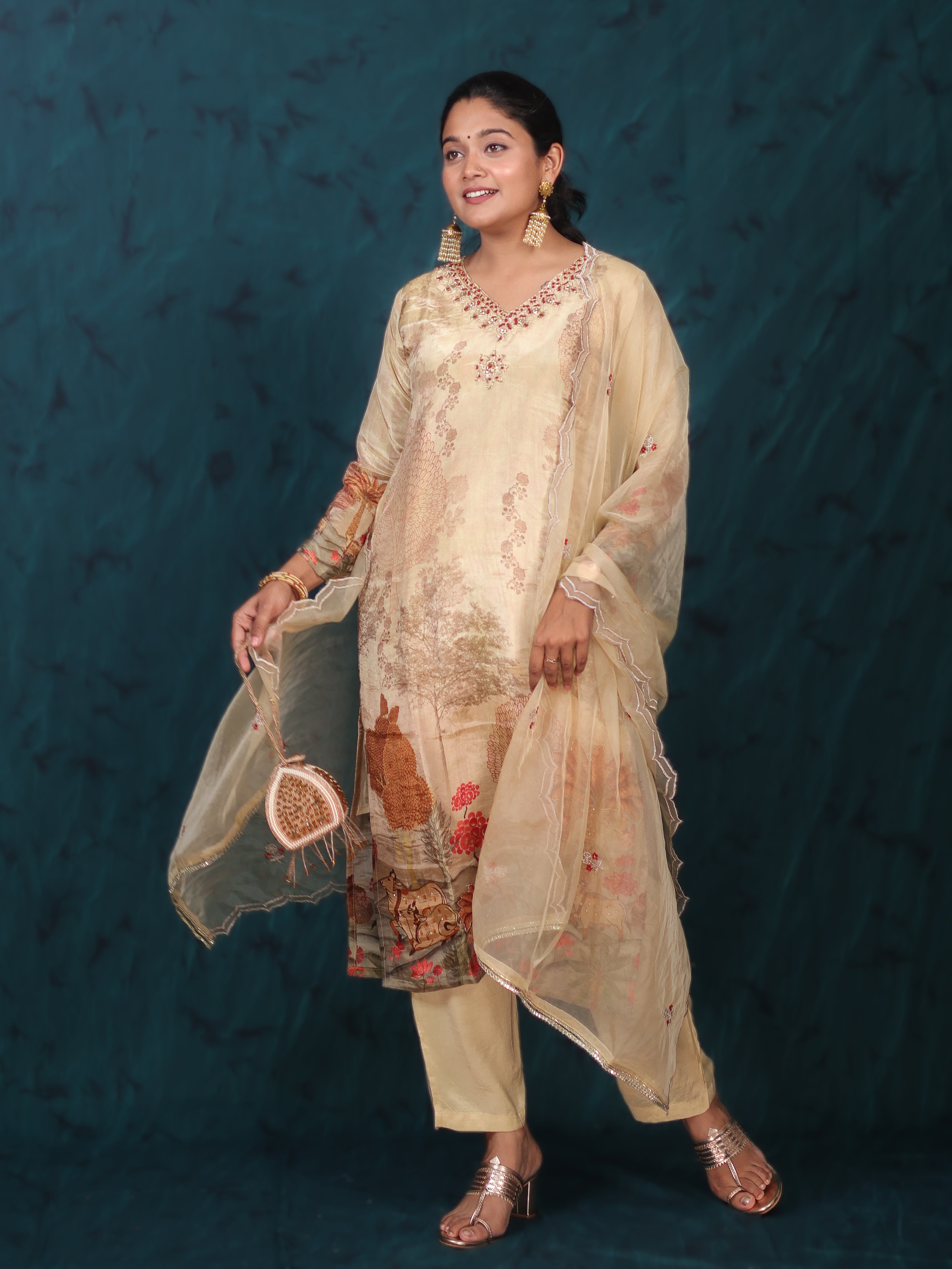 GILDED GOLD TISSUE SHIMMER SUIT SET