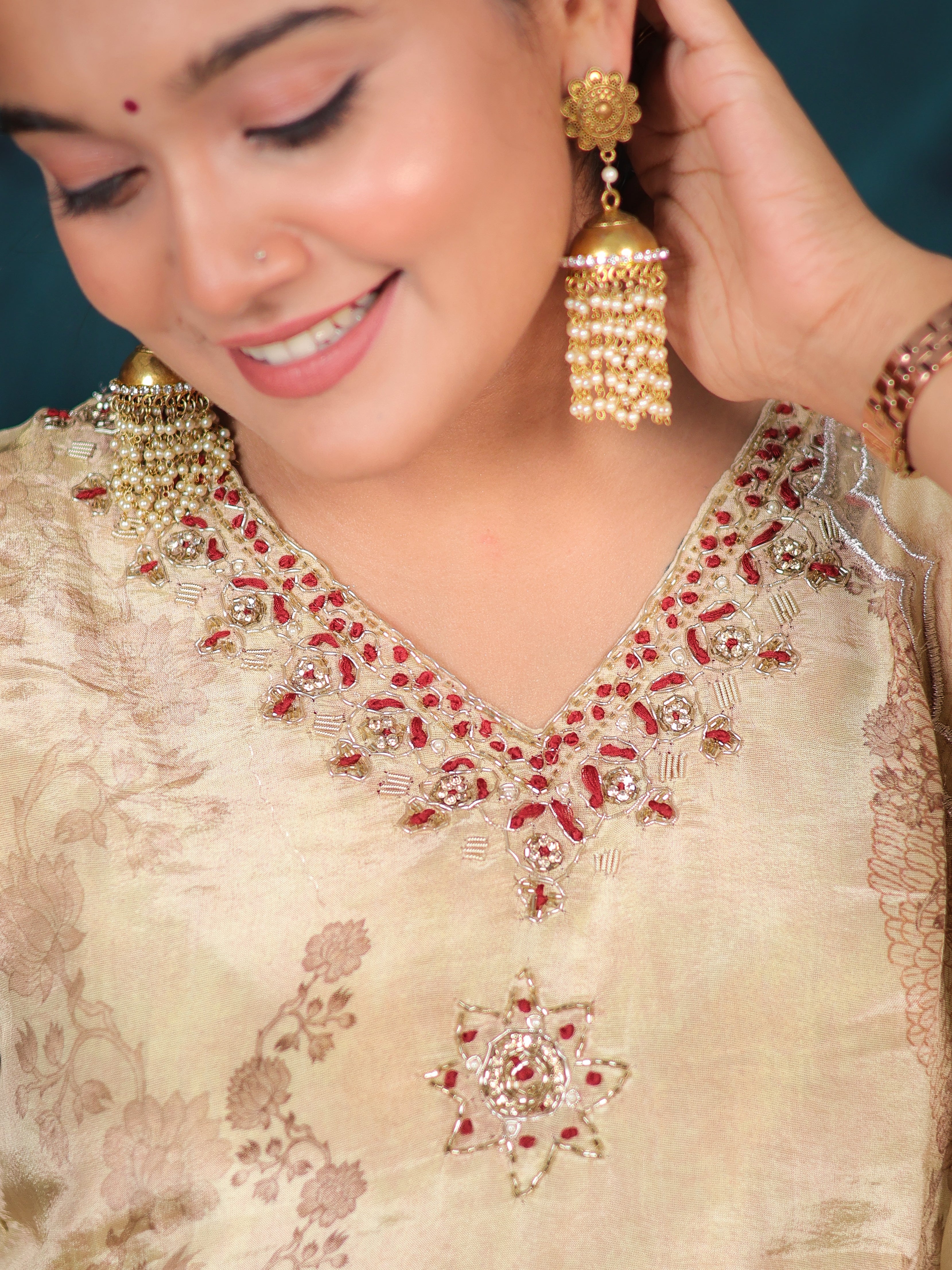 GILDED GOLD TISSUE SHIMMER SUIT SET
