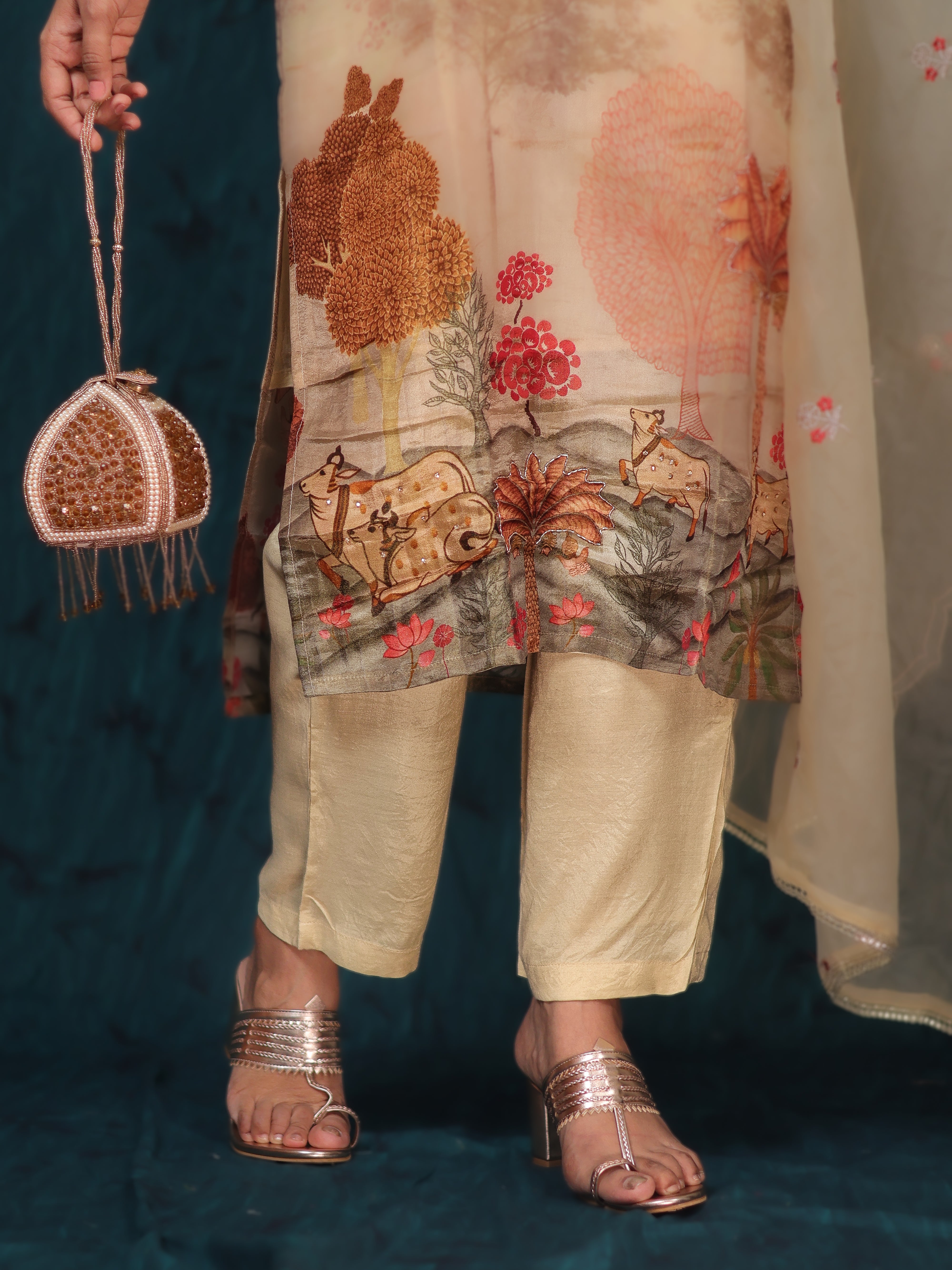 GILDED GOLD TISSUE SHIMMER SUIT SET