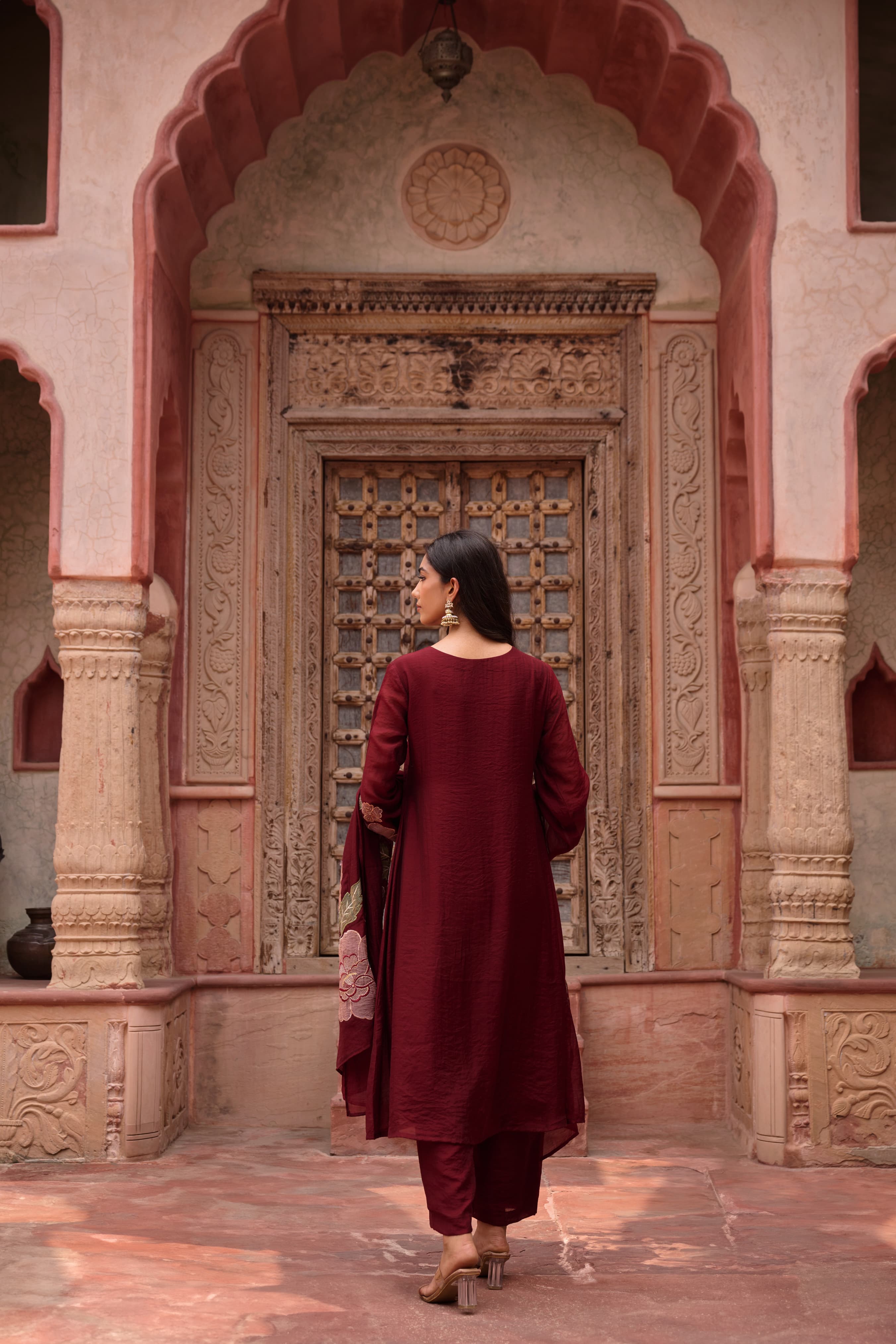 GULNAAR MUL CHANDERI SUIT SET