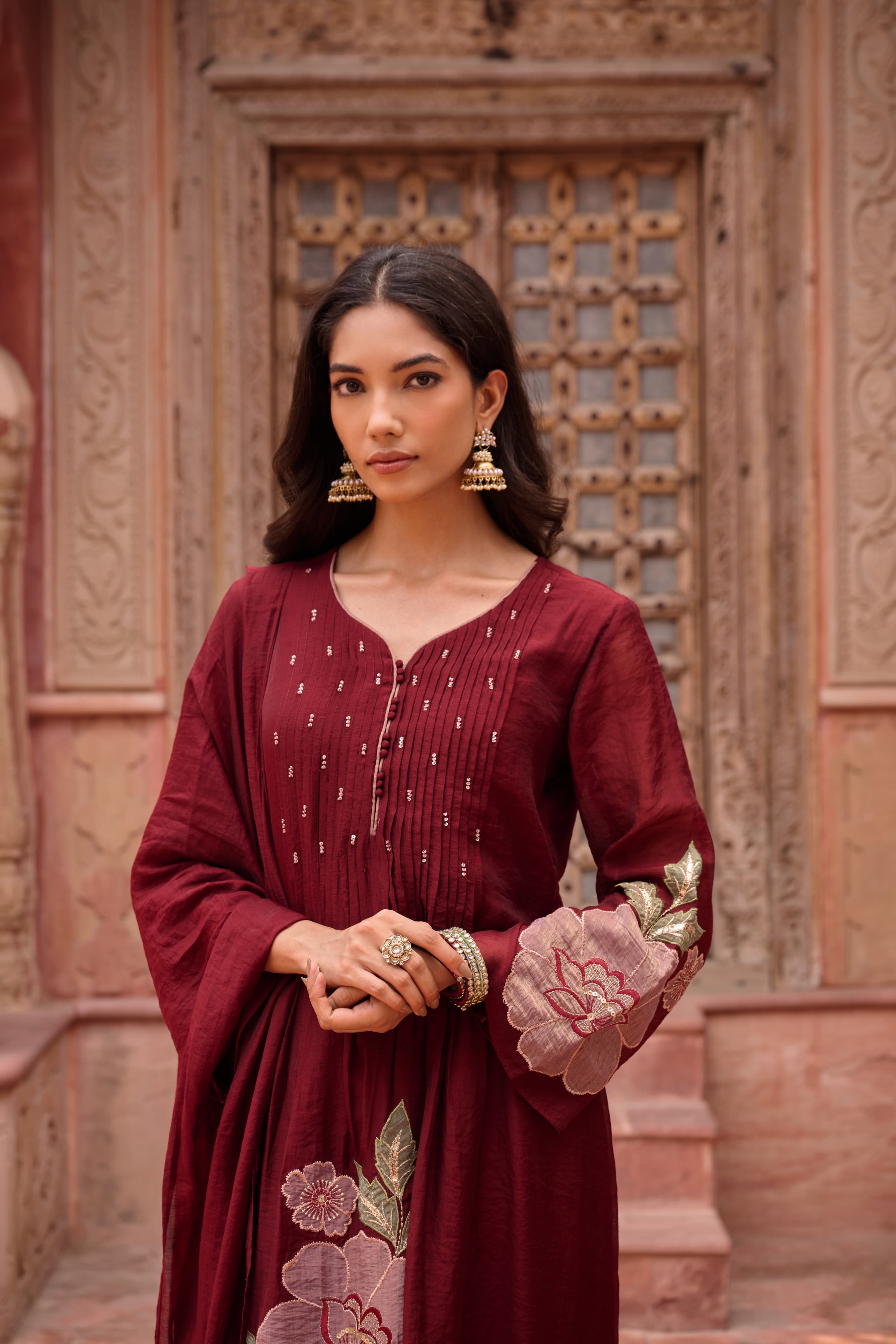 GULNAAR MUL CHANDERI SUIT SET
