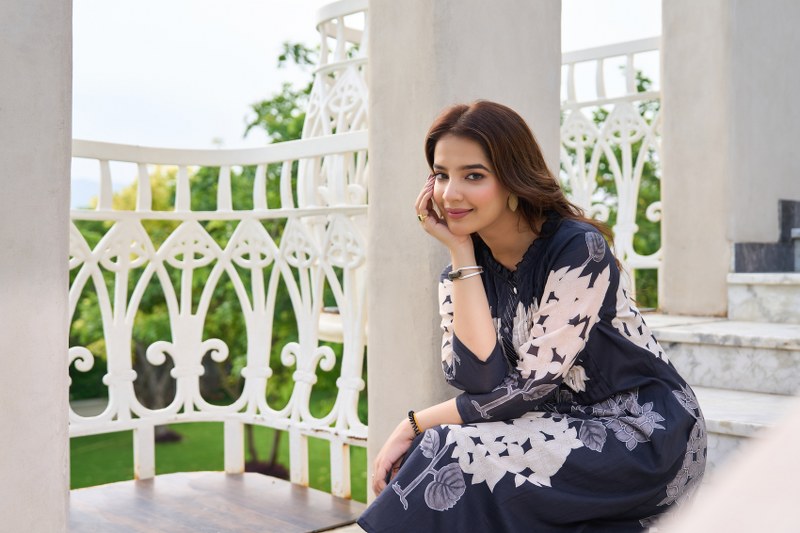 GARDEN OF EDEN BLACK MUL COTTON KURTA SET