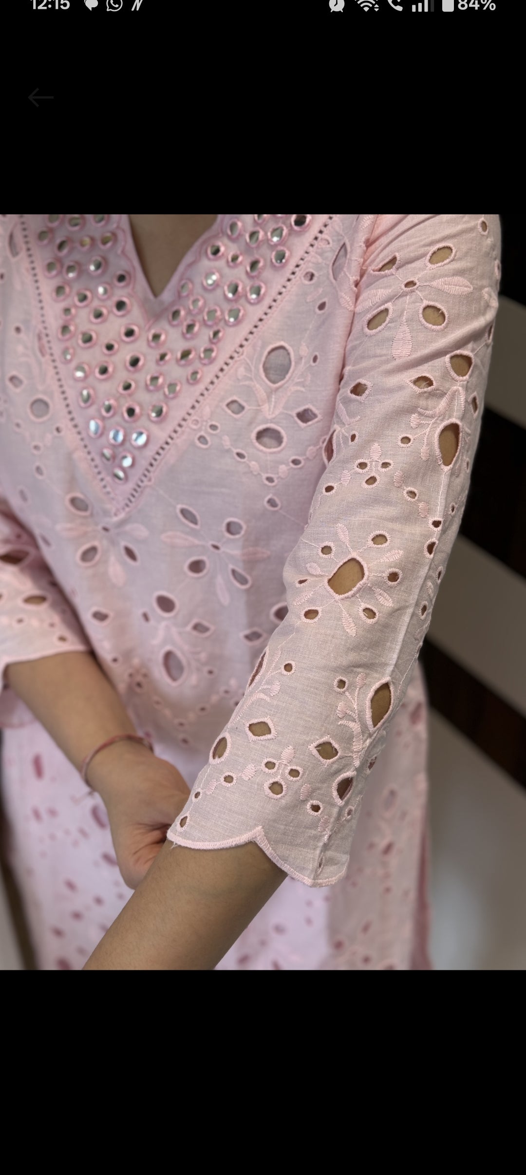 PINK BLUSH EMBELLISHED COTTON COORD SET