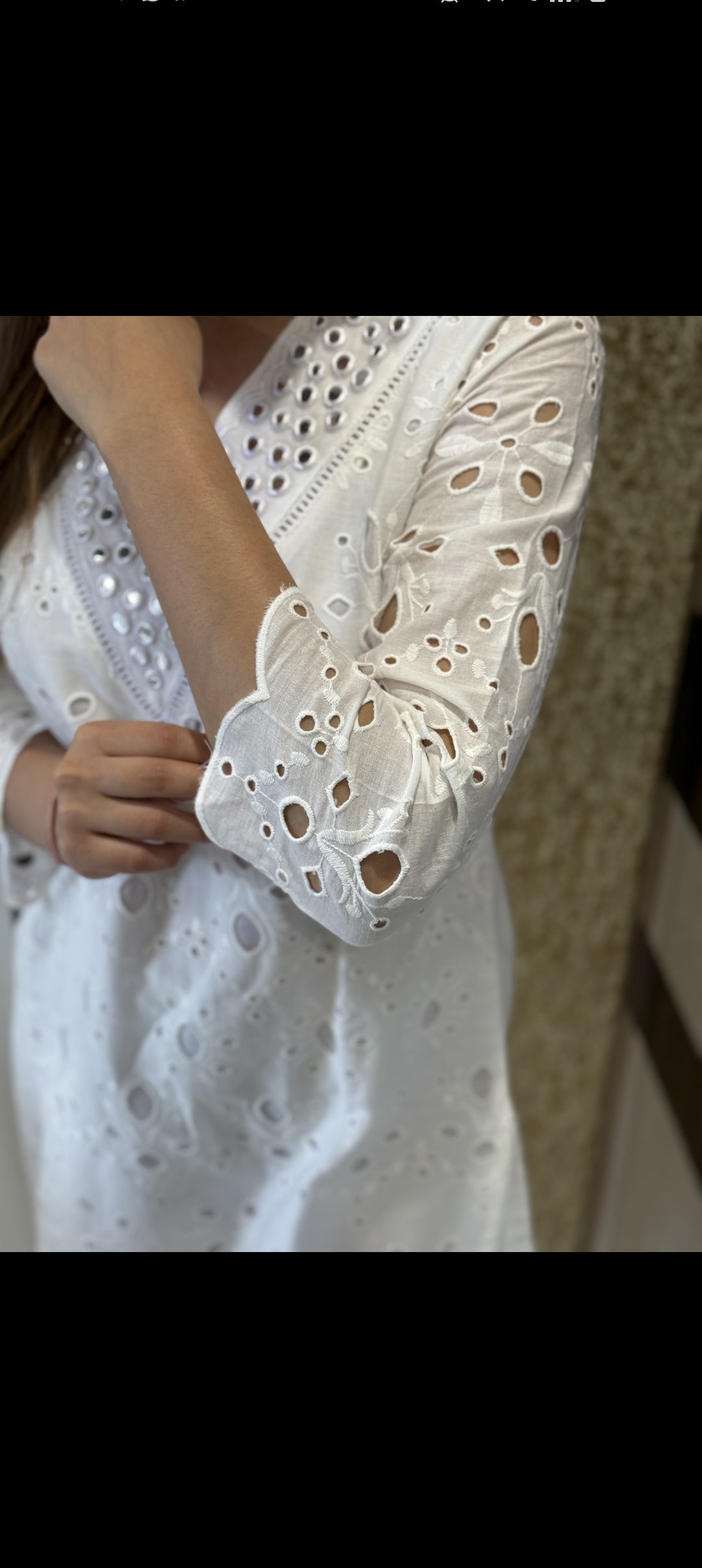 SERENE WHITE EMBELLISHED COTTON COORD SET