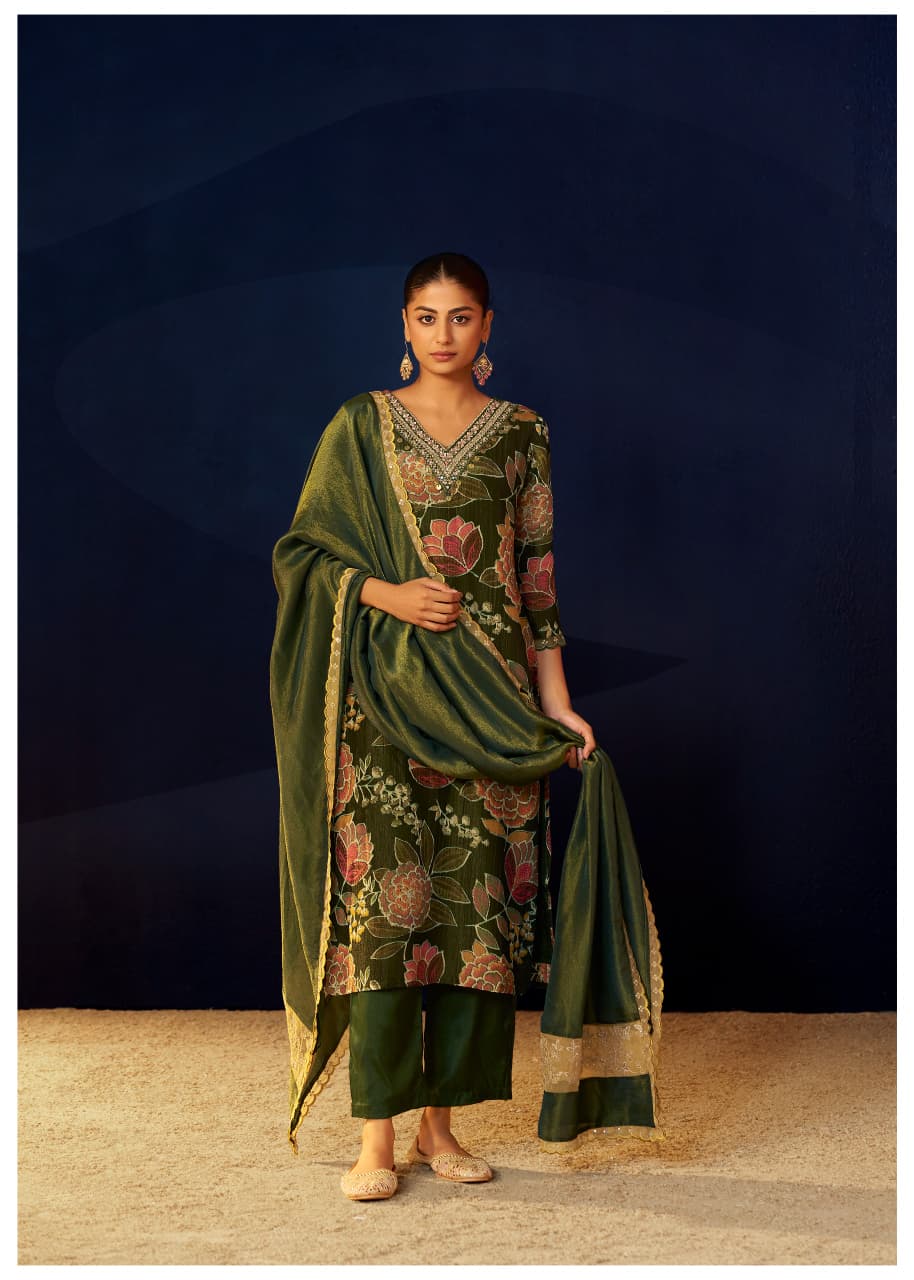 PADMA VRIKSHA OLIVE GREEN SUIT SET