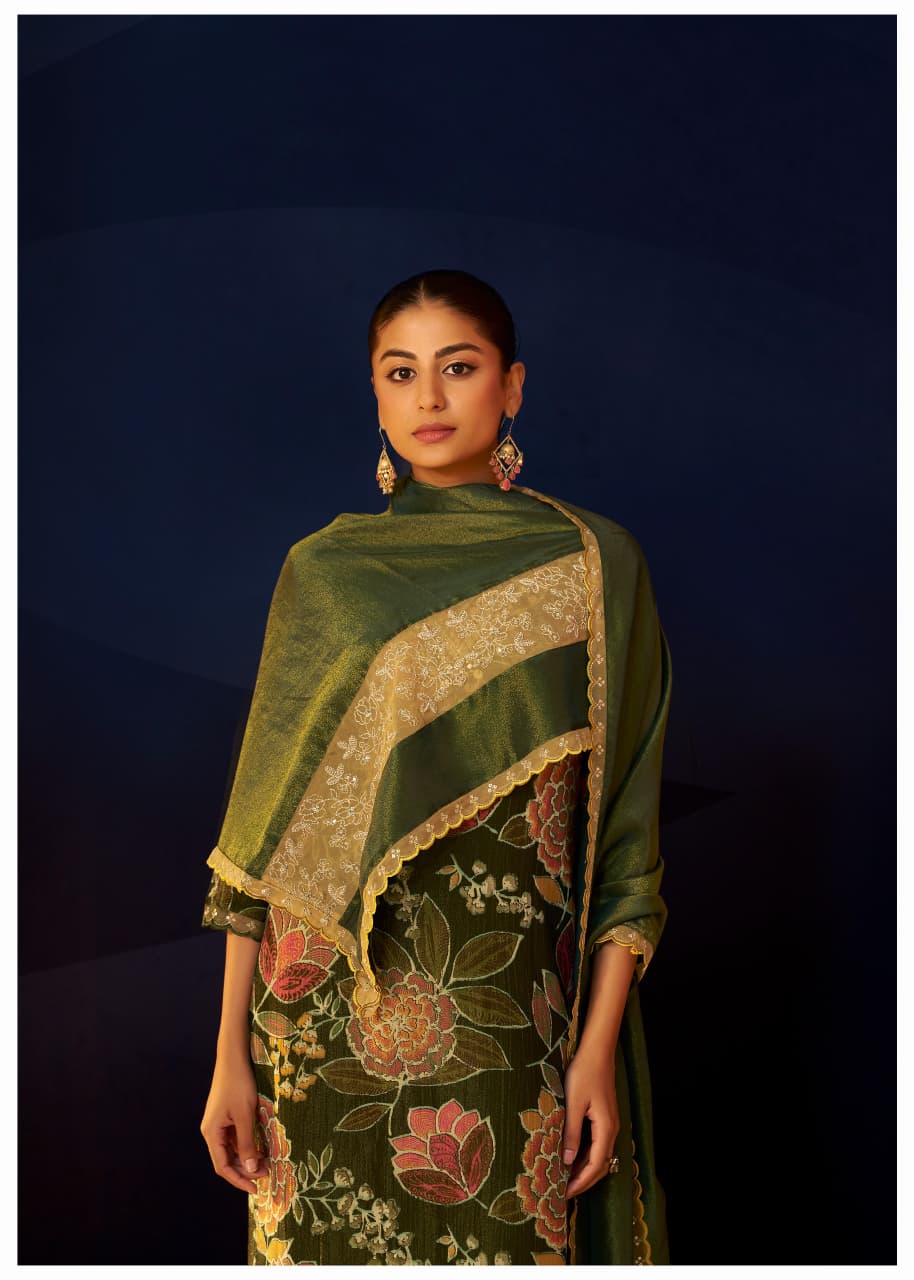 PADMA VRIKSHA OLIVE GREEN SUIT SET