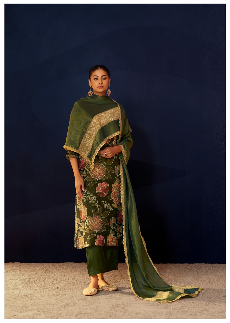 PADMA VRIKSHA OLIVE GREEN SUIT SET