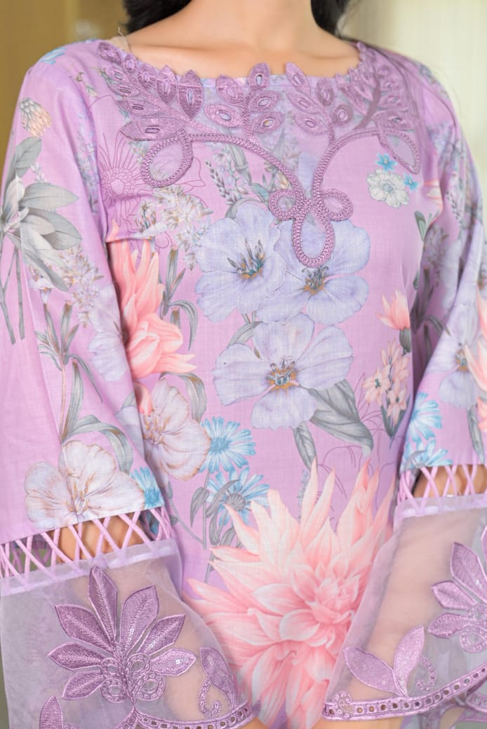 BLUSH LILAC FLORAL FARSHI SALWAR SUIT SET