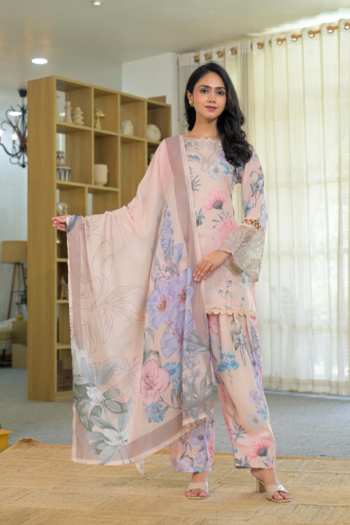 BLUSH MEADOW FARSHI SALWAR SUIT SET